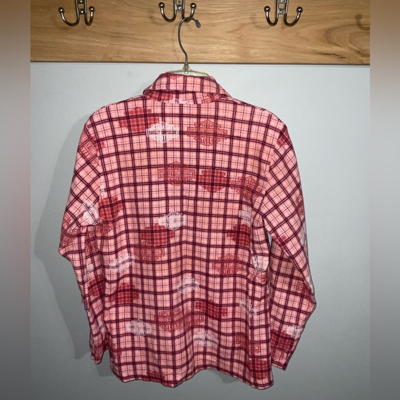Harley-Davidson Pink Plaid Flannel Logo Pajama Set Small - Picture 3 of 9